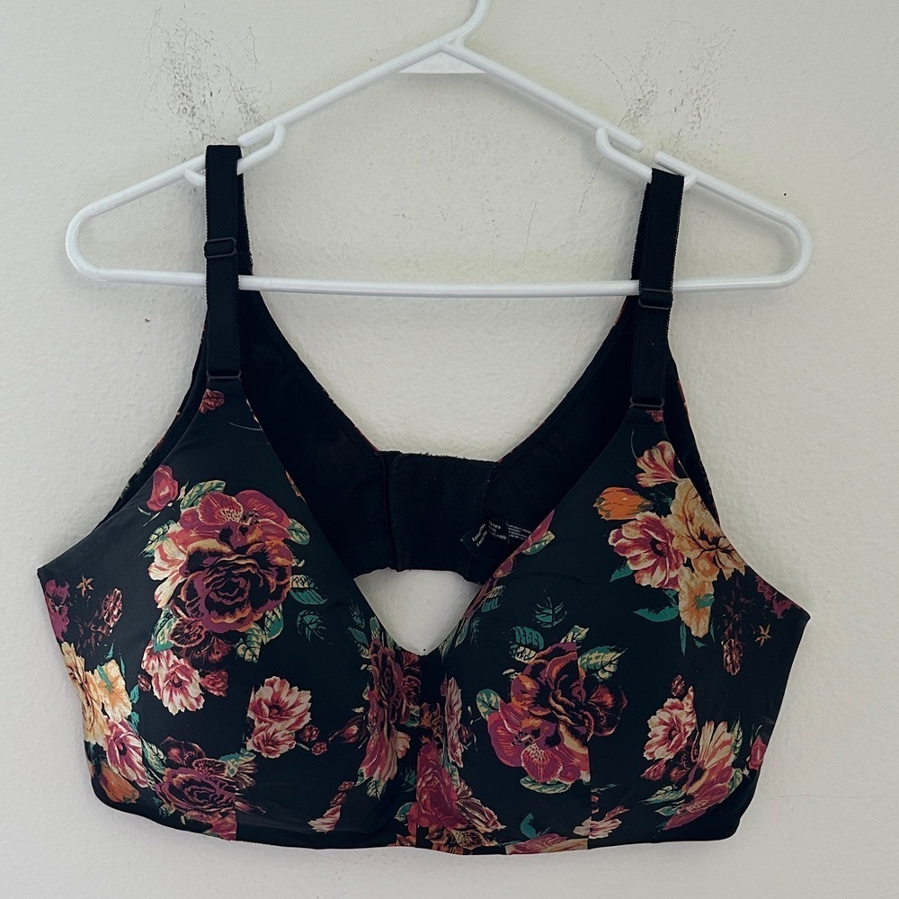 Floral Black Women's Bra